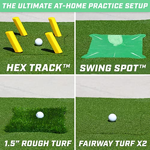 GoSports 5 ft x 4 ft PRO Golf Practice Hitting Mat, Includes 5