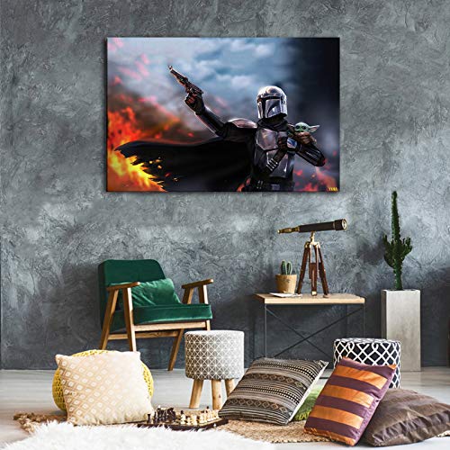Star Wars Mandalorian Baby Yoda Wall Decoration Canvas Art Mural