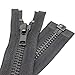 YaHoGa #10 32 Inch Black Nickel Separating Jacket Zipper Y-Teeth Metal Zipper Heavy Duty Metal Zippers for Jackets Sewing Coats Crafts (32