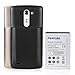 Perfine LG G3 Battery BL-53YH Battery 6000mAh for LG G3 D855 VS985 D830 D851 D850 LS990 Mobile Phone Extended Battery with Black-Gold Back Cover Case