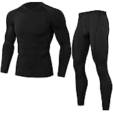 OEBLD Men's Workout Compression Clothes Long Sleeve Compression Shirts and Pants Thermal Base Layer Set