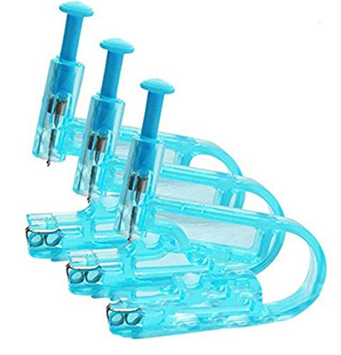 2 Pcs Blue Disposable Safety Health Ear Hole Piercing Gun Pierced Tools Nail Gun Piercing Device With Independent Packaging And Ear Studs - Thumbnail 4