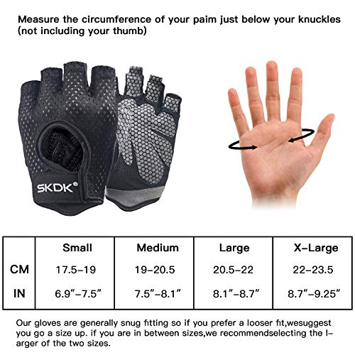 Fingerless Gloves Breathable Workout Exercise Gloves Fitness Gloves Mitten , Shock-absorbing Foam Pad Palm,Man/Women Gym Gloves for Fitness,Bodybuilding,Cycling Crossfit Exercise Gloves (Black, M)