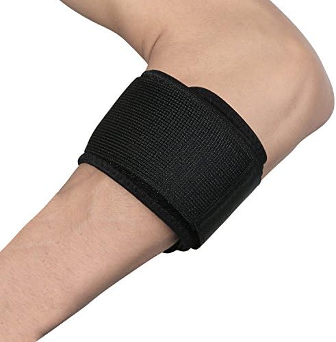 Tennis Elbow Brace Adjustable Durable Compression Golfer's Elbow Pad - Best Support and Pain Relief Solution for Tennis Golf Obstacle Races Outdoor Sport Basketball Baseball and Bodybuilding (1 Pcs)