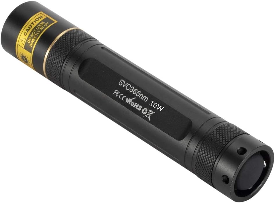 Alonefire SV003 10W 365nm UV Flashlight Portable Rechargeable Blacklight Flashlight Scorpion for Pet Urine Detector Resin Curing with Aluminum Case, Charger, 18650 Battery Included - - 