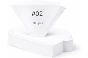 #2 Cone Coffee Filters, 200 Count, Disposable Coffee Paper Filters, Unbleached & White, Tear-Resistant Natural Wood Pulp for 