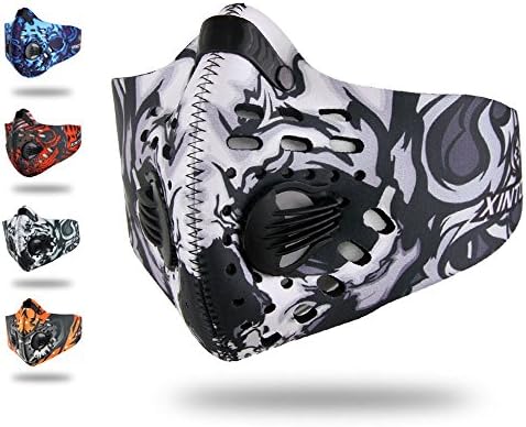 Reliablee Dust Mask, Activated Carbon Dustproof Mask Fitness Mask Allergy Flu Prevention Mask Cycling Mask Filter for Running Bicycling Skiing Outdoor