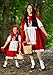Fun Costumes Kids Deluxe Little Red Riding Hood Costume for Girls, Fairytale Halloween Dress Outfit, Storybook Character Costumes X-Small