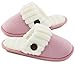 HomeTop Women's Cute House Slippers for Ladies Memory Foam Indoor Outdoor Slip on Bedroom Soft Home Shoes with Fuzzy Knitted Faux Fur (37-38 (US Women's 7-8), Pink)