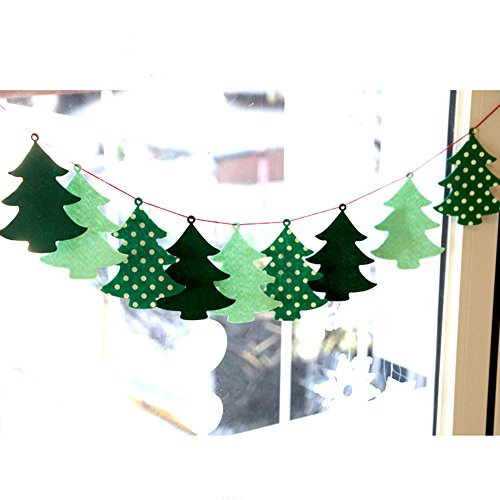 Christmas Party Decoration Christmas tree Fabric Felt Garland Hang String Banner (10ft)