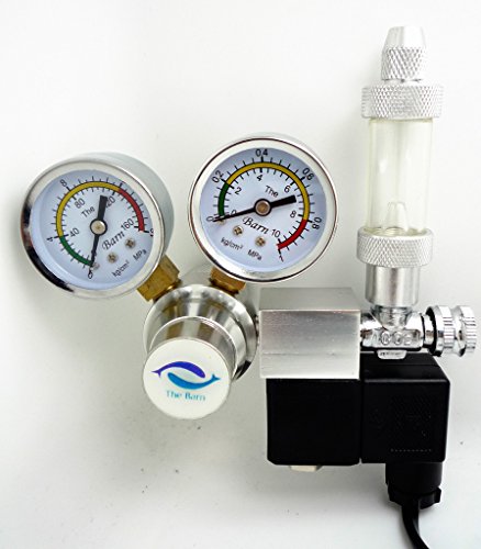 The Barn Co2 Regulator Magnetic Solenoid Valve Dual Two Gauge Planted Aquarium CGA320 110v