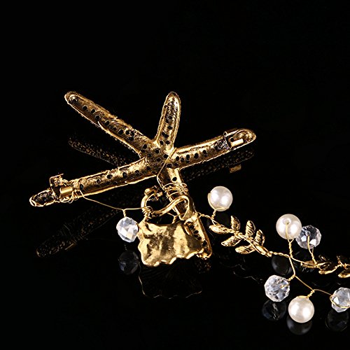 1Pcs Starfish Headband Manual Mermaid Mermaid Clothing Accessories Silver Pearl Bride Wedding Accessories