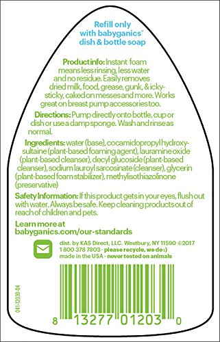 Babyganics Foaming Dish and Bottle Soap, Fragrance Free, On-The-Go 100ml, 3.38 oz.  (Pack of 3), Packaging May Vary