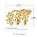 U7 Jewelry Clear CZ 18K Gold Plated Statement Leaf Long Ring