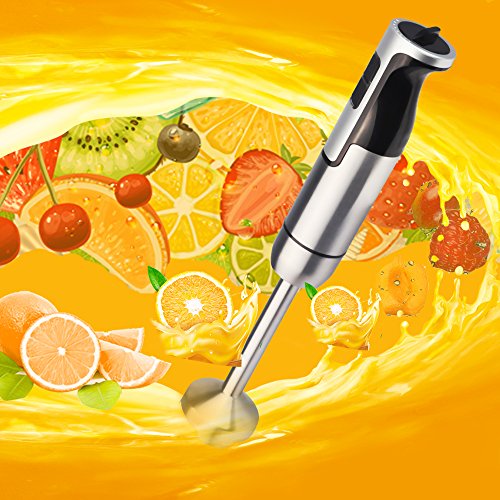IREALIST 400W Multi-Purpose Electric Hand Blender, 8 Speed Stainless Steel Stick Blender with Breaker,Chopping bowl, Whisk