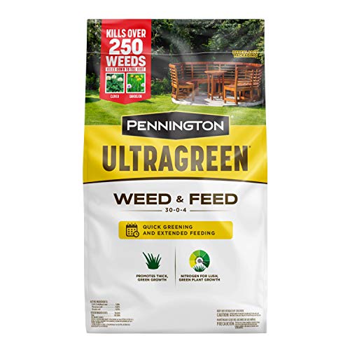 Pennington 100536600 UltraGreen Weed & Feed Lawn Fertilizer, 12.5 LBS, Covers 5000 Sq Ft (Best Weed And Feed For Dandelions)