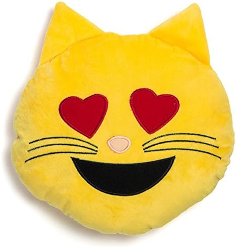 Emoji Pillow 12" Cat Heart Eyes