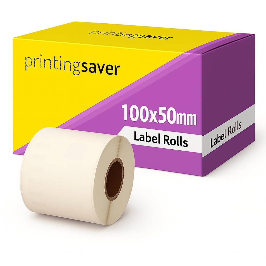 Compatible Roll 100mm x 50mm White Direct Thermal Labels for Zebra GK420d GK420t GC420d GX420d GX420t GC420t GX430t GT800 ZD420 LP2844 TLP 2844 Citizen CL-S521 CL-S621 CL-S631 (1000 Labels per Roll)