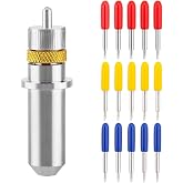 Haosie Vinyl Cutter Blades, 15pcs (30/45/60&deg;) Cutting Knife Plotter Tools | Tungsten Steel Blade Accessories Replacement With Holder Base