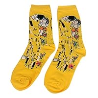 ESHOO Womens Cotton Socks, Famous Painting Art Printed Funny Casual Socks, Special Gift for Ladies