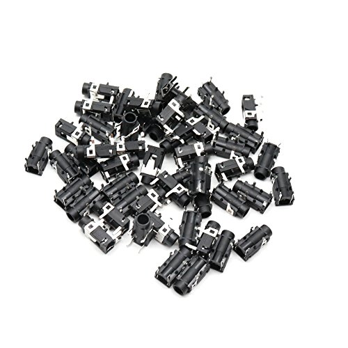 Yootop 50pcs 3.5mm Panel Mount Stereo Socket 4 Pin PCB Headphone Jack for Media Player Car Auio