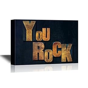 Canvas Wall Art - You Rock - Gallery Wrap Modern Home Art | Ready to Hang - 12x18 inches