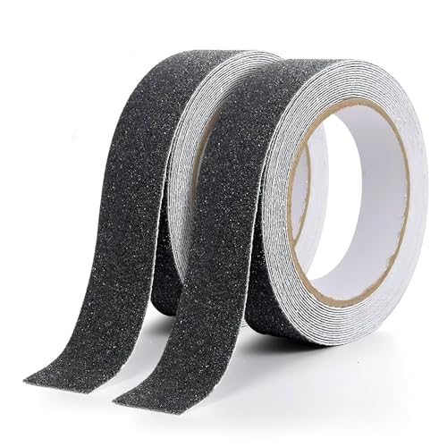 Occewoker Anti Slip Tape, 2 Pcs Non Skid Safety Tape, Grip Tape for Stairs, Steps, Floors, Ramps, Black