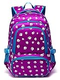 Kids Backpacks for Girls Elementary School Bags Bookbags Lightweight Waterproof Primary(Purple&Blue)