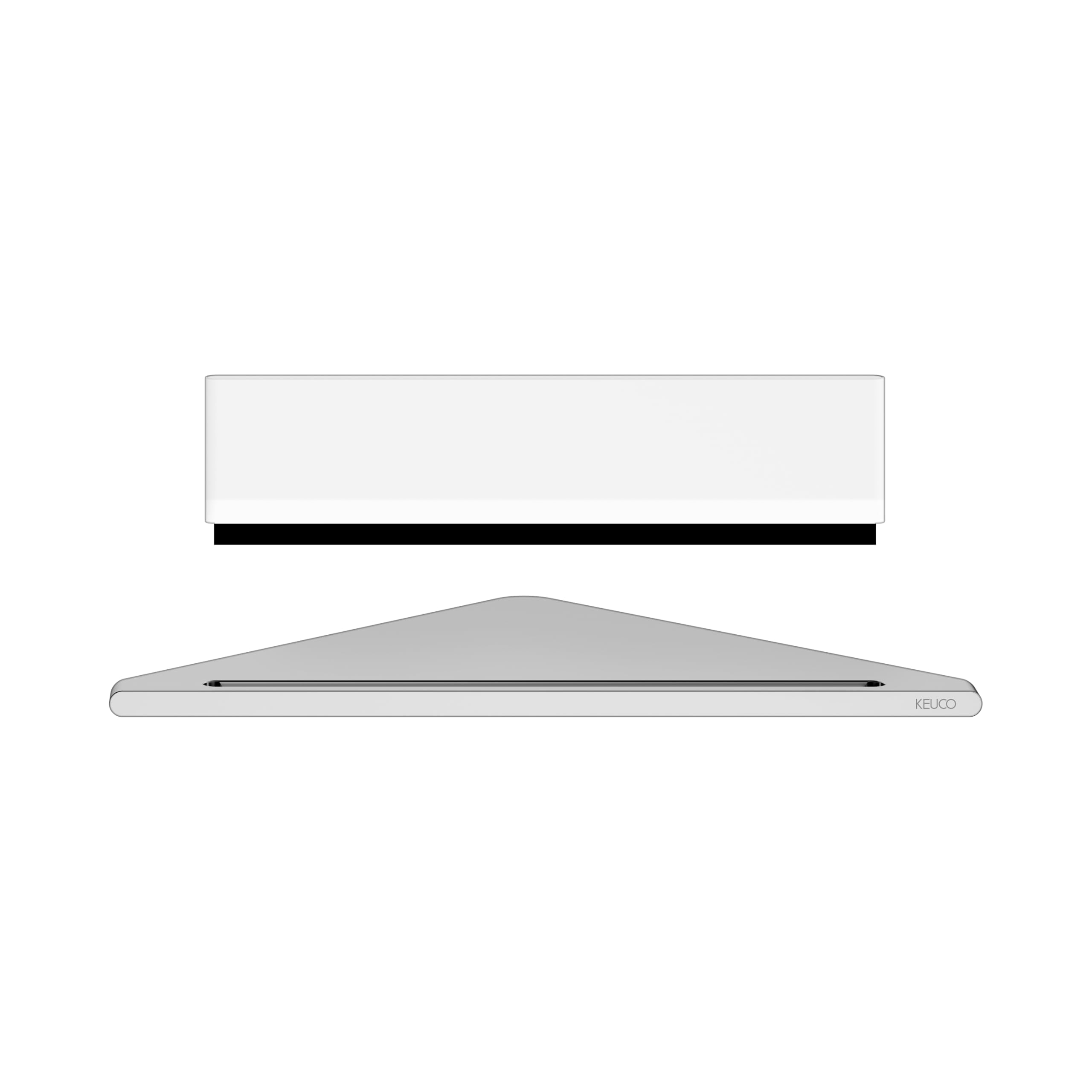 Keuco Corner Shower Shelf Aluminium Anodised Silver with Glass Squeegee White 24.2 x 24.5 x 6.3 cm Wall Mounted in Shower Shelf Edition 400