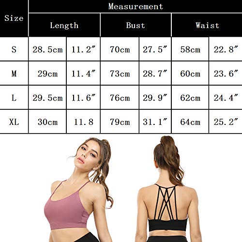 Sykooria Women\'s Sports Bra Medium Support Cross Back Removable Cups for Yoga Gym Workout Running (Blue L)