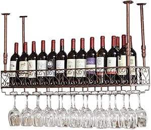 Montado en la pared estante del vino del hierro botellero de metal