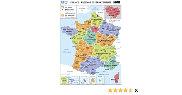 Poster France Regions Et Departements Collectif Amazon Com Books