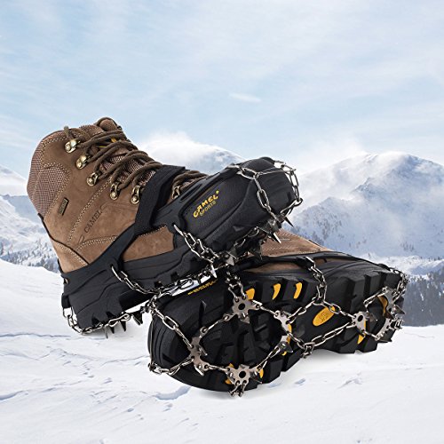 Upgraded Version Of Walk Traction Ice Cleat Spikes Crampons,True Stainless Steel Spikes And