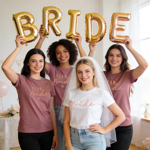 WOOD MEETS COLOR Bride Team T-Shirt, Mädchen T-Shirt, Bridesmaid T-Shirt (S-2XL)