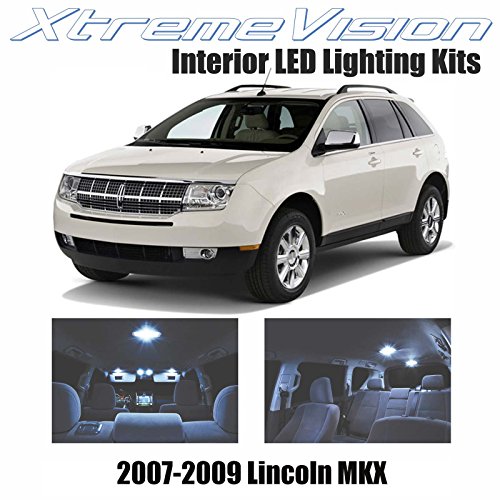 XtremeVision Lincoln MKX 2007-2009 (10 Pieces) Cool White Premium Interior LED Kit Package + Installation Tool