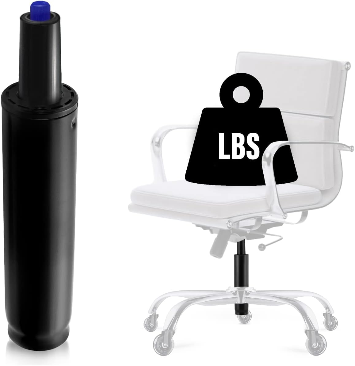 Photo 1 of 10 Inches to 15 Inches Office Chair Gas Lift Cylinder Replacement, 4.5" Stroke, Hydraulic Pneumatic Shock Piston, Heavy Duty 1000 lbs, Universal Fit for Most Office Chair, Class 4, Black