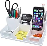 Victor Desk Organizer with Smart Phone Holder, Pure White,W9525