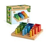 Guidecraft Nest & Stack Cubes - Wooden Multi-Color Shapes for Toddlers, Kids Learning & Educational Toys
