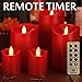Flameless Candles, Battery Operated Flickering Candles Set of 5 Red Candles with Remote Timer by comenzar( Red)