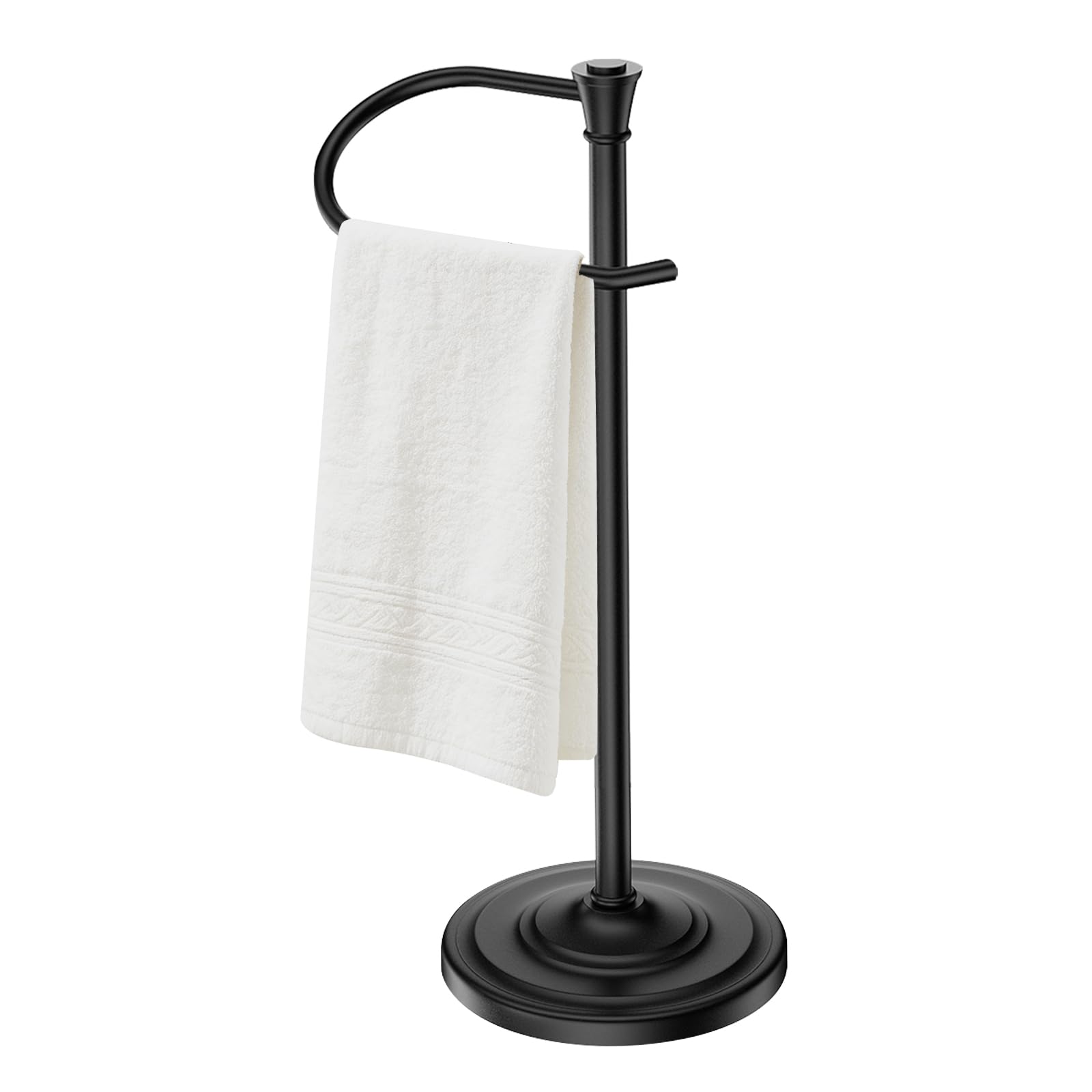 Photo 1 of ***MISSING POLE*** Black Bath Hand Towel Holder Stand,Stainless Steel 16 Inch Free Standing Towel Rack,Heavy Weight Towel Bar for Bathroom Vanity Countertop &Kitchen