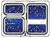 PlanetBox LAUNCH Eco-Friendly Stainless Steel Bento Lunch Box with 3 Compartments for Adults and Kids - Blue Sleeve with Star Map Magnets