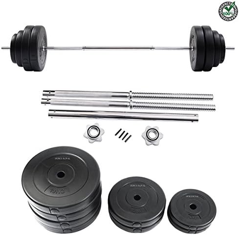 Sports Royal Dumbbell Barbell Set with Plates 132 Lbs. Weight Adjustable for Men Women Home Gym Exercise Lifting Curl Workout Fitness Muscle Building Professional | Ergonomic Firm Grip Durable Quality