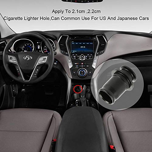 ZHSMS Universal Cigarette Lighter Cover Cap waterproof Dustproof Cover for Auto Car Cigarette Lighter Socket Plug Cover Dust Cap Car Accessory 2Pacl (Black) - Thumbnail 5