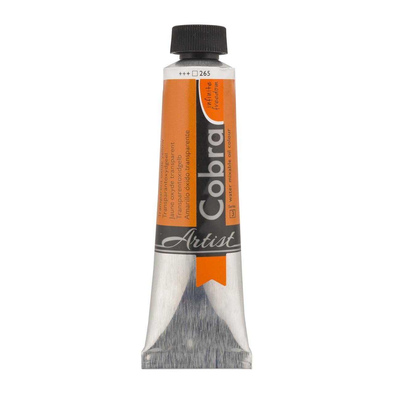Cobra Artist Water-Mixable Oil Colour - Transparent Oxide Yellow 265 40 ml - Solvent Free High Pigmentation