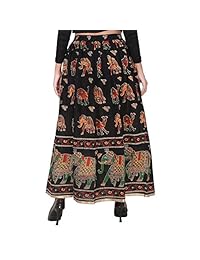 Falda de algodón de cintura alta bohemio Ayat para dama Estilo hippie Talla única