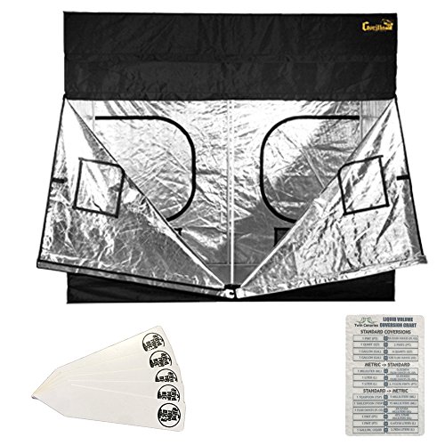GORILLA GROW TENT HYDROPONIC GREENHOUSE GARDEN ROOM + TWIN CANARIES CHART & STAKES - 5' x 9'