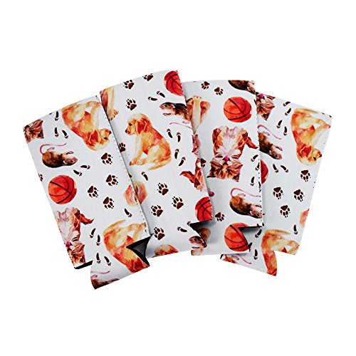 Acelane Slim Can Koozie Sleeves Neoprene Beverage Coolers – Set of 4 (A1)