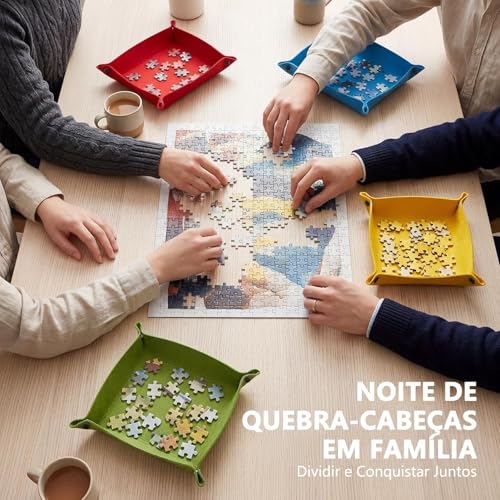 Separador de Pecas para Puzzle, GODREAM Kit de 10 Separador de Peças Quebra Cabeça, Material de Feltro, Dobrável, Portátil e Fácil de Guardar