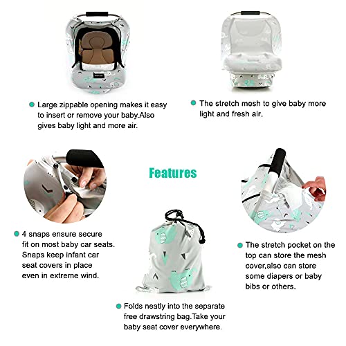 Baby Car Seat CoversAcrabros Multifunctional Infant Carseat Canopy for