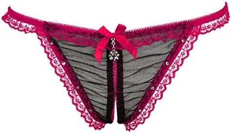 Sexy Lace T-back - QISHOP Women's Lady's Sexy Lace Panties G-String Sexy underwear lady Female perspective of open file briefs T back Thongs Panty(Rose red)